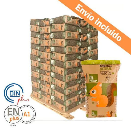 1 Palet de 70 Sacos certificado DIN ENplus A1 15Kg NATURPELLET